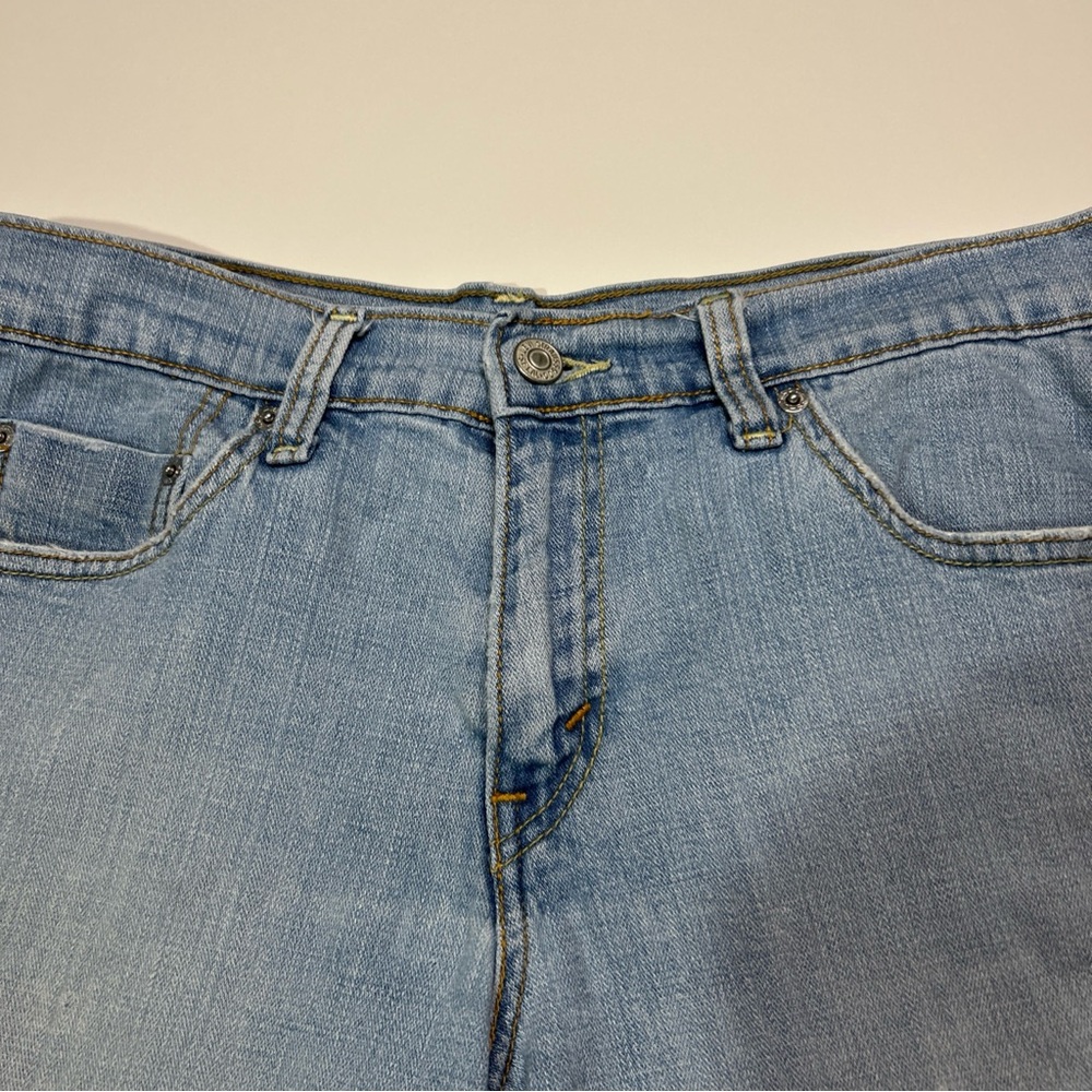 Levi’s 515 Jeans Shorts Women’s 10 Blue Cotton Outdoor Stretch Roll Up Vintaged - Picture 5 of 14